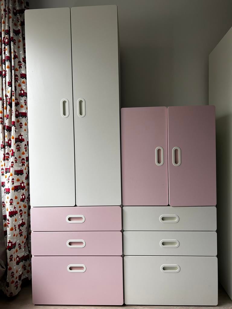 Ikea (kleding)kasten bestå/småstad wit/roze, Ophalen, 50 tot 100 cm, Zo goed als nieuw, 150 tot 200 cm