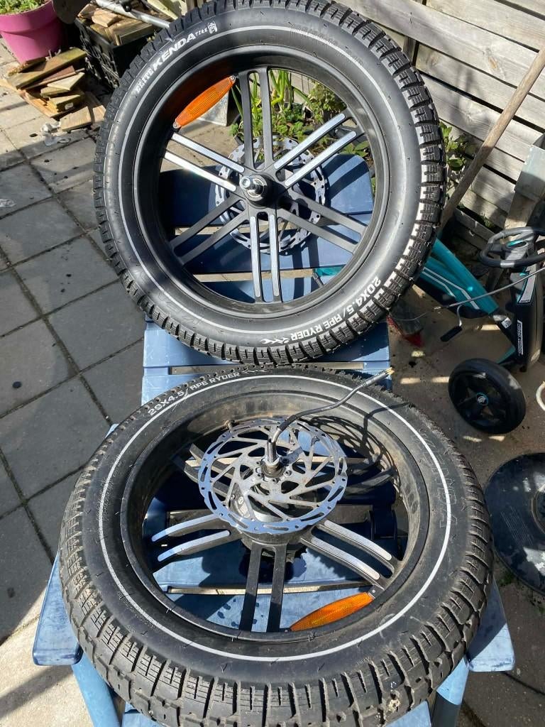 Kenda Elite wielen set 20x4.0–compleet met remschijven, Fietsen en Brommers, Fietsonderdelen, Ophalen, Overige materialen, Zo goed als nieuw