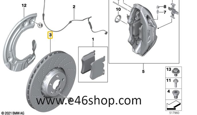 REMSCHIJF BMW 5 7 X7  ALPINA ROLLS ROYCE OE 34106889211 ORG, -, Overige automerken, -, Nieuw