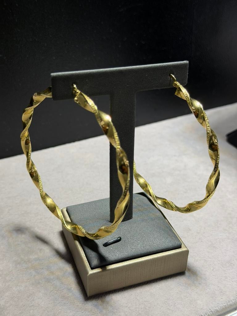 14 Karaat Goud - Oorbel - Wokkels - Nieuw - 10.11 Gram, Ophalen of Verzenden, Nieuw, Overige kleuren