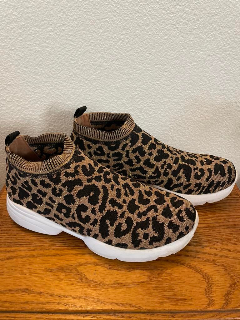 Vizzano tijgerprint instappers damesschoenen rekbaar mt 39, Overige kleuren, Instappers, Ophalen of Verzenden, Zo goed als nieuw