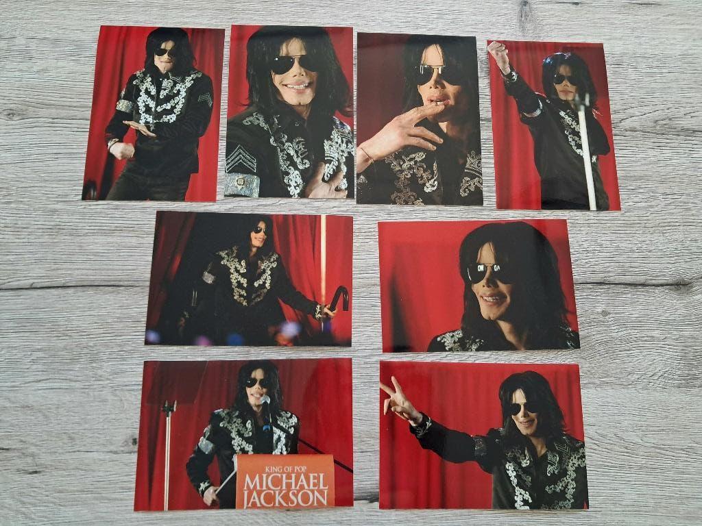 8 foto's Michael Jackson "this is it annoucement", Ophalen of Verzenden, Zo goed als nieuw, Foto of Kaart