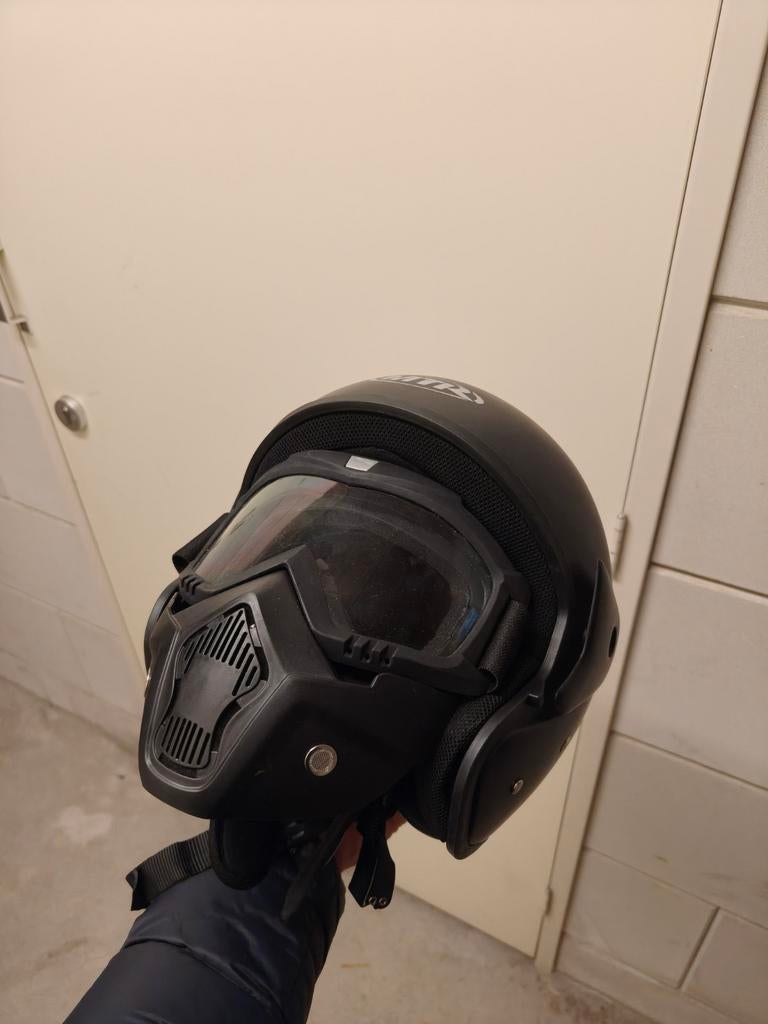Luxe Scooterhelm Motor MAAT XL helder vizier in goede staat, Motoren, Kleding | Motorhelmen, Ophalen of Verzenden, Tweedehands