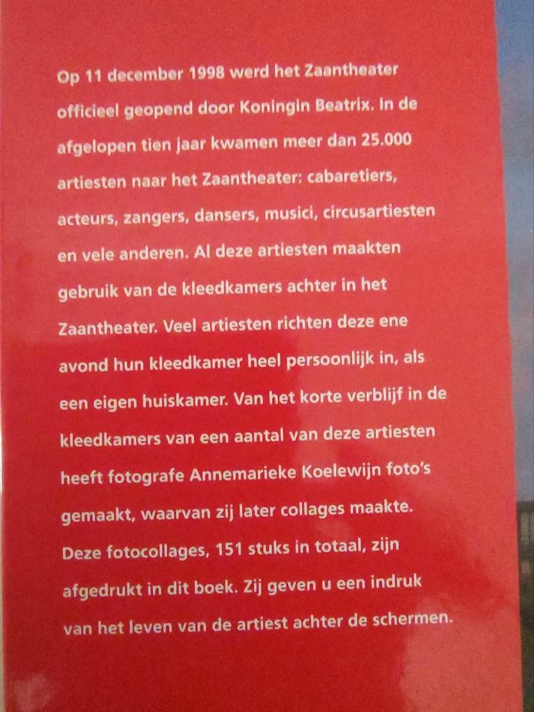 In de kleedkamer van Het Zaantheater (2008), Ophalen of Verzenden, Zo goed als nieuw, Overige onderwerpen