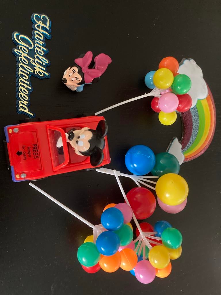 Taart decoratie Mickey en Minnie Mouse, Ophalen of Verzenden, Gebruikt