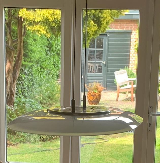 Studio Italia Design-OVI Hanglamp nikkel, Ophalen, Klassieker van Studio Design Italia, Gebruikt, Glas