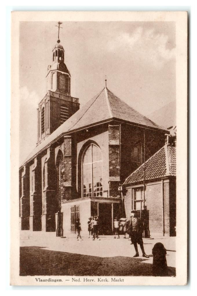 Vlaardingen, Ned. Herv. Kerk - Markt, Verzenden, 1920 tot 1940, Ongelopen, Zuid-Holland