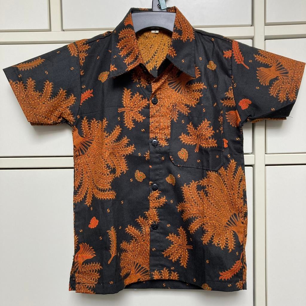 Batik overhemd Indonesië 104-110, Ophalen of Verzenden, Zo goed als nieuw, Jongen, Overhemd of Blouse