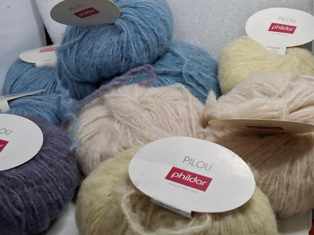 Phildar Pilou wollige draad, 9 bollen assorti, Hobby en Vrije tijd, Breien en Haken, Ophalen of Verzenden, Nieuw, Breien of Haken