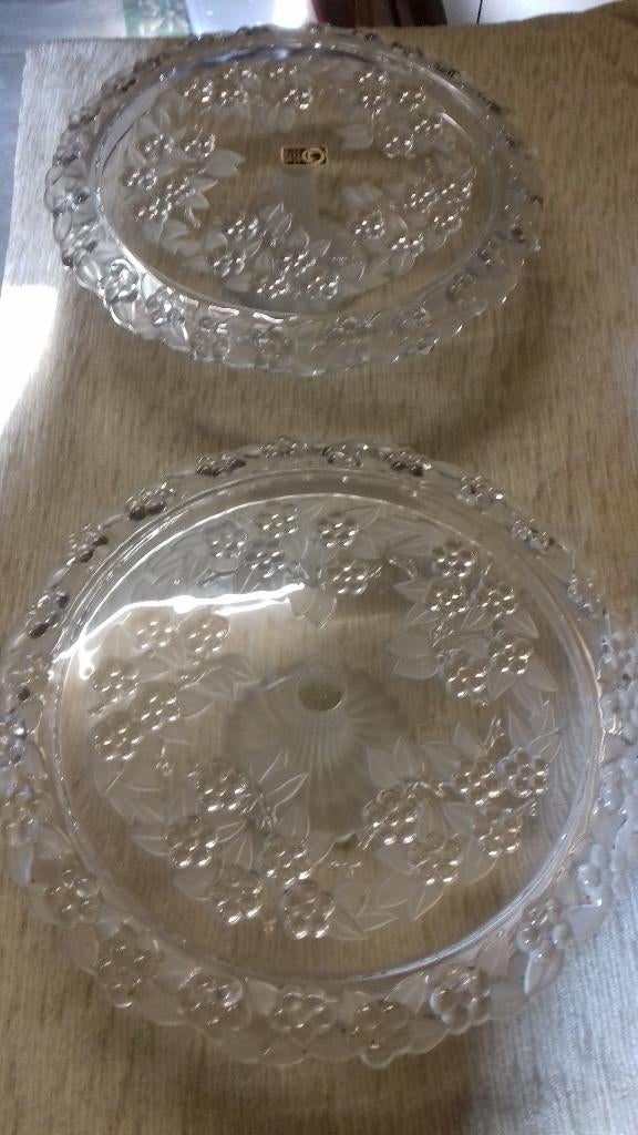 Taartplateau Kristal 2 st., Antiek en Kunst, Ophalen