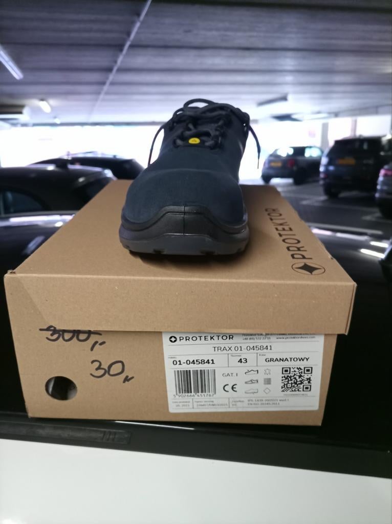 Blauwe suède werkschoenen met stalen neus, maat 43, Ophalen of Verzenden, Nieuw