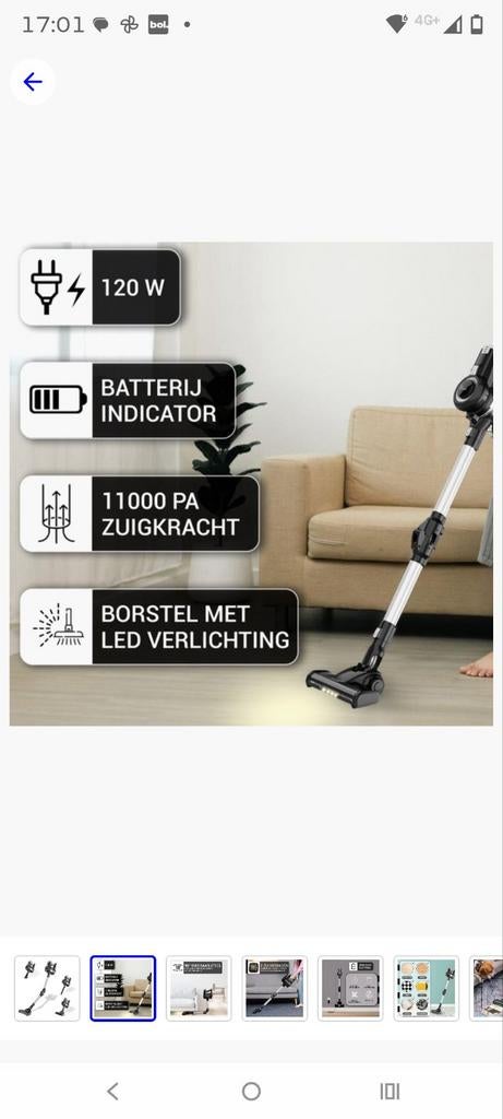 Vonia Steel Stofzuiger - Draadloos & Krachtig, Stofzuiger, Nieuw, Ophalen of Verzenden, Minder dan 1200 watt