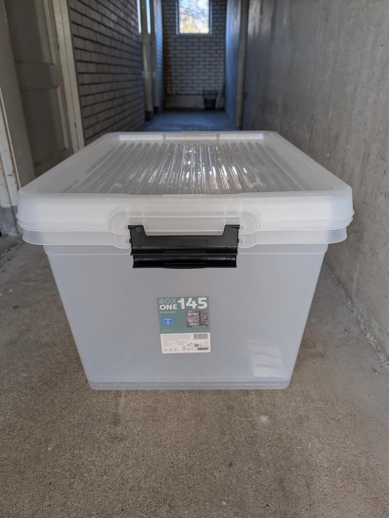 Nieuwe opbergboxen 145 liter (2 stuks), Doe-het-zelf en Verbouw, Kratten en Dozen, Ophalen, 60 cm of meer, 75 tot 100 cm, 50 cm of meer