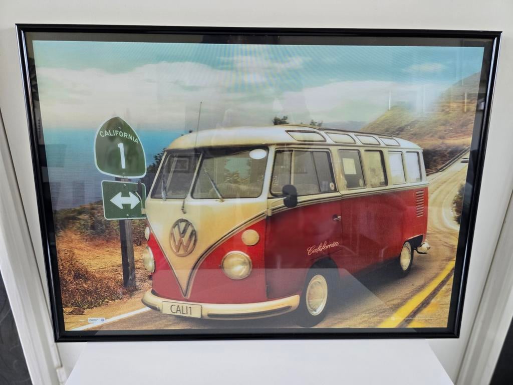 Lenticulaire 3D Poster VW T1 Bus met Fotolijst, Ophalen, 50 tot 75 cm, Nieuw, Foto of Poster