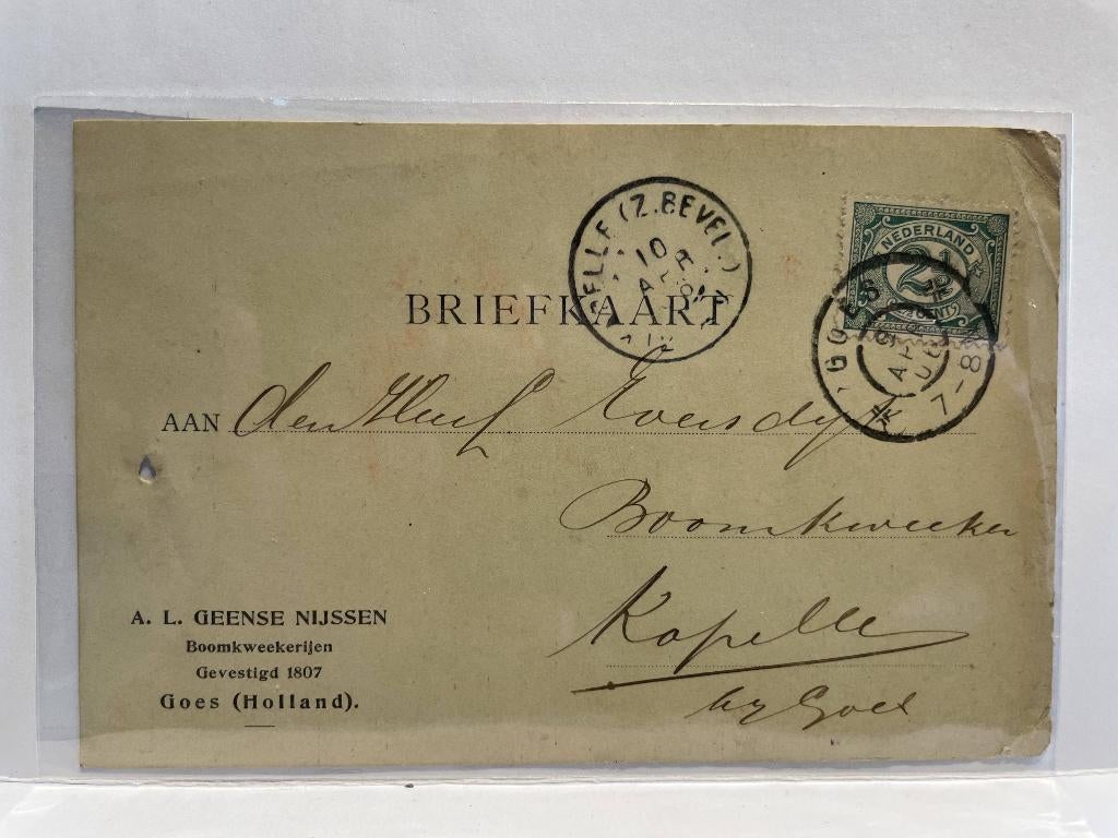 Goes - A.L. Geense Nijsen - Boomkwekerijen, Verzenden, Voor 1920, Gelopen, Zeeland