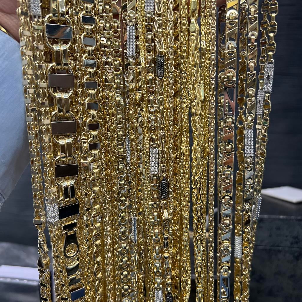 14 karaat gouden kettingen massief valentino magnum, Ophalen of Verzenden, Nieuw, Goud