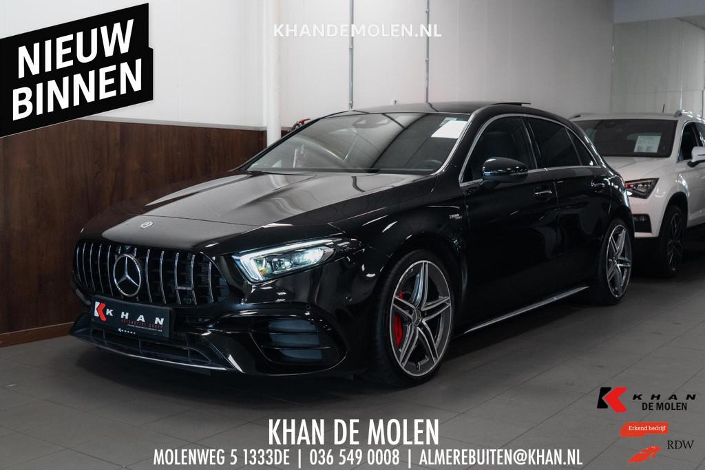 Mercedes-Benz A-klasse AMG 45 S 4MATIC+ ED.1|VOL|PANO|HUD|LE, Auto's, Mercedes-Benz, Automaat, Stof, Gebruikt, Euro 6