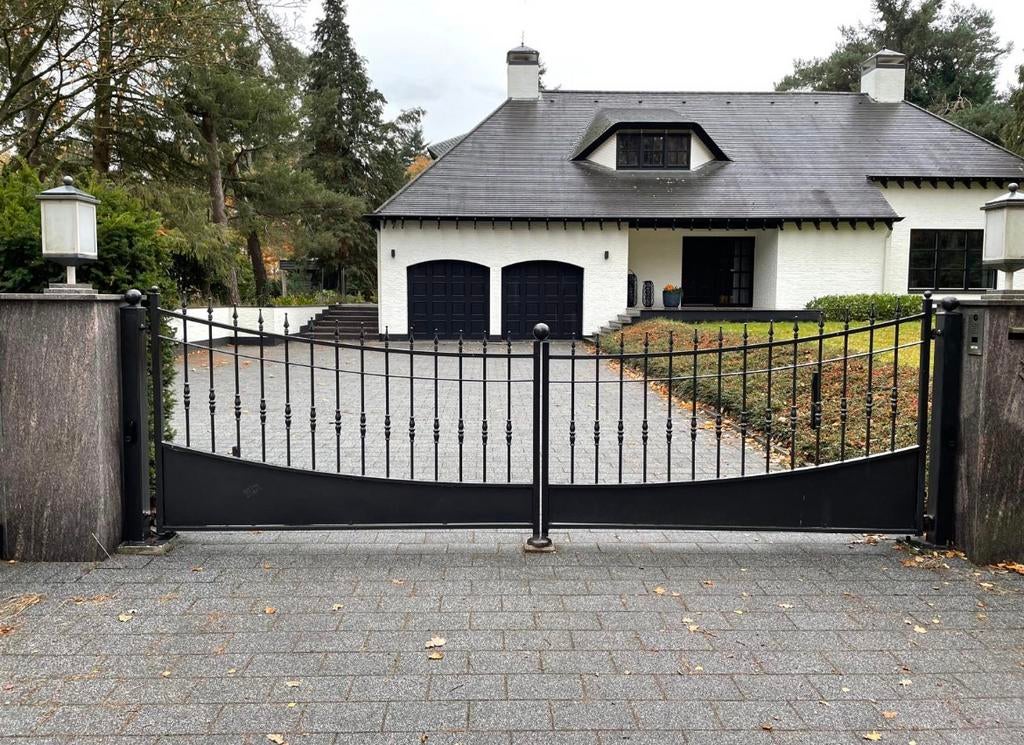 Dubbele draaipoort 482 cm breed, Ophalen, 100 tot 150 cm, IJzer, 200 cm of meer