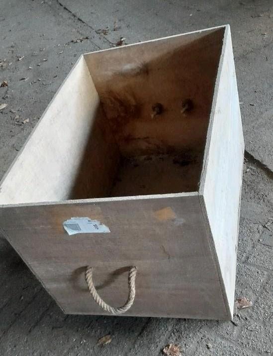 Houten kist met touw handvatten, Ophalen, 50 tot 100 cm, 50 tot 75 cm, Minder dan 50 cm