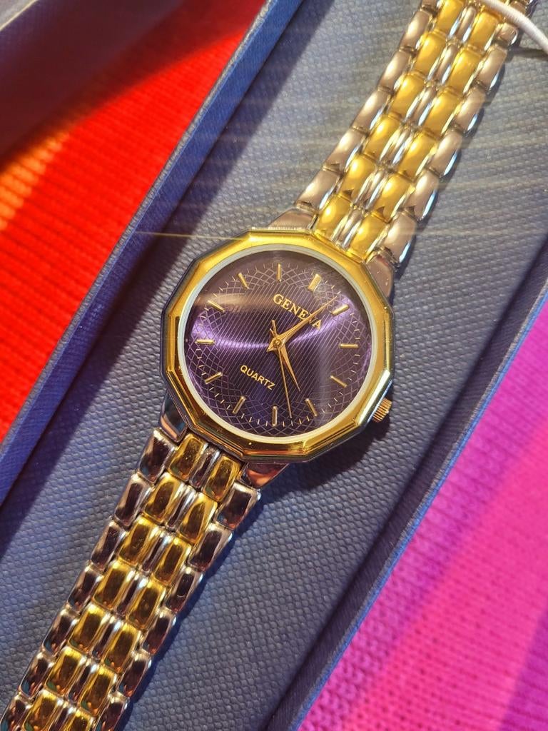 Geneva Quartz Horloge - Goud/Zilverkleurig, Overige merken, Nieuw, Ophalen of Verzenden, Overige materialen