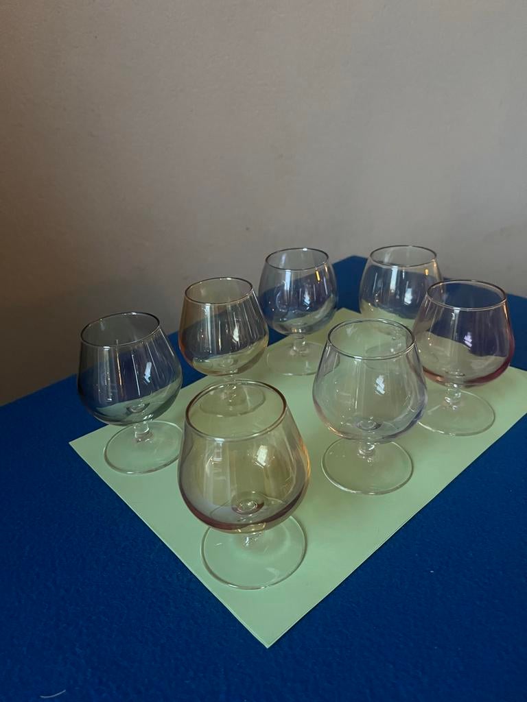 Set van 7 cognacglazen, Huis en Inrichting, Keuken | Servies, Glas of Glazen, Gebruikt, Ophalen of Verzenden, Glas