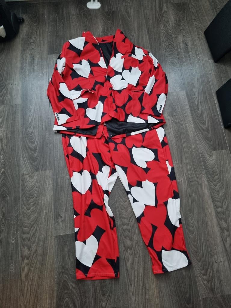 Carnavalspak hartjes 5xl, Carnaval, Onbekend, Overige maten, Ophalen of Verzenden