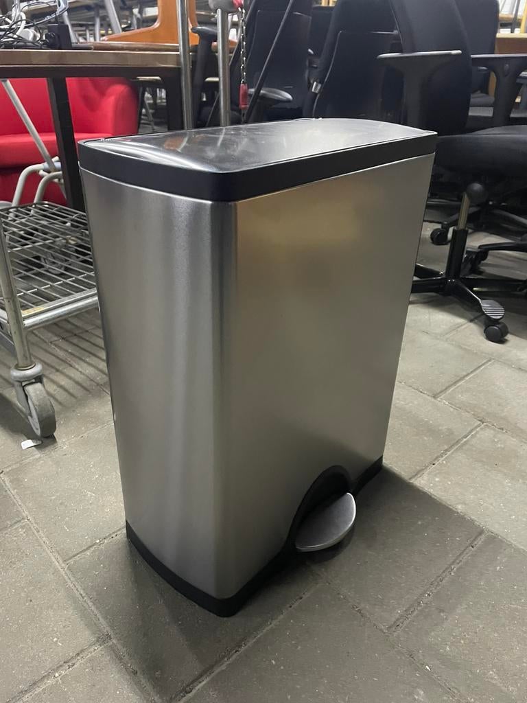 RVS Simplehuman Prullenbak, Huis en Inrichting, Woonaccessoires | Prullenbakken, Ophalen, Simplehuman, 40 liter of meer, Zo goed als nieuw