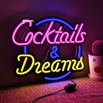 Cocktails & dreams led decoratie verlichting lamp en andere, Lichtbak of (neon) lamp, Ophalen of Verzenden, Info@americansaleshop.nl