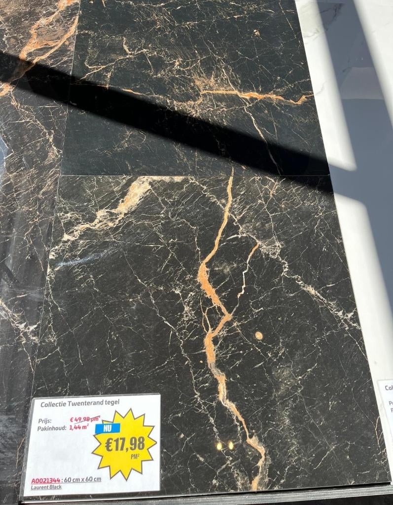 Hoogglans donker marmer tegel restpartij te koop 80 m2, Marmer, Bruin, 75 m² of meer, Overige typen