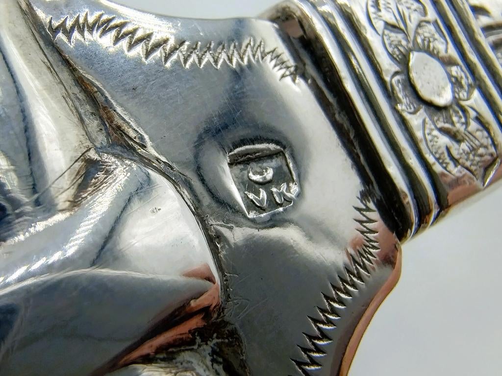 Zilveren aspergetang, Fa. J.M. van Kempen, Voorschoten, 1859, Verzenden, Zilver