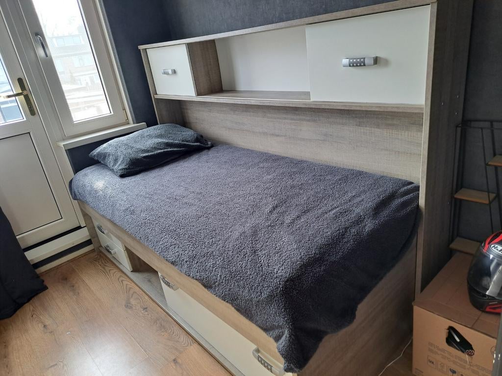 Eenpersoons bed met opbergruimte, Ophalen of Verzenden, Gebruikt, Eenpersoons