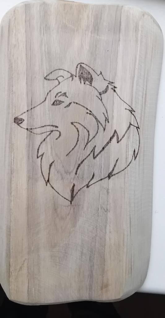 Sheltie hond in hout gebrand, Ophalen of Verzenden, Nieuw