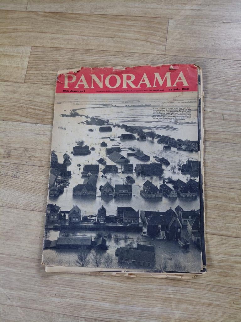 Oude PANORAMA, 13-02-1953, grotendeels over watersnoodramp., Verzamelen, Tijdschriften, Kranten en Knipsels, Ophalen of Verzenden