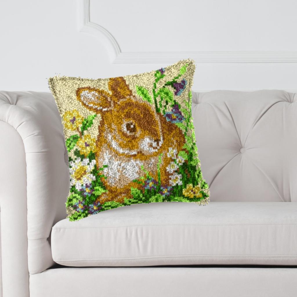 Smyrna, latch hook kussen, diy kit, Konijntje, zelf maken, D, Nieuw, Ophalen of Verzenden, D