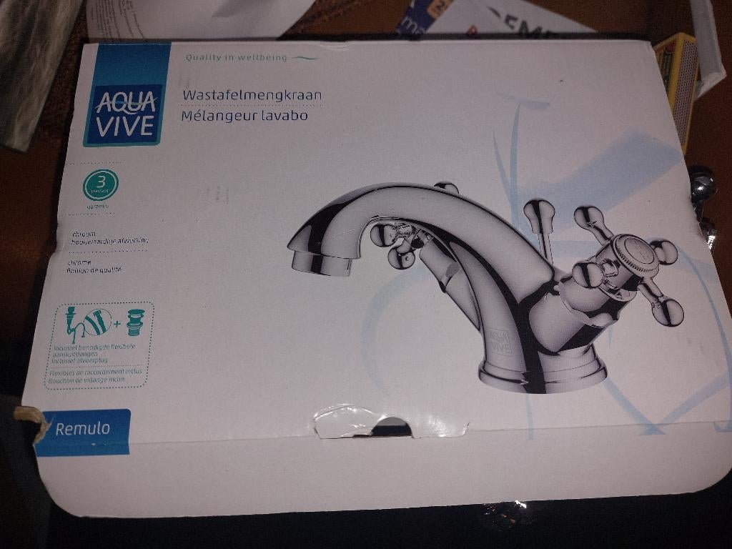AquaVive wastafelmengkraan Lunan chroom, Doe-het-zelf en Verbouw, Sanitair, Ophalen of Verzenden, Nieuw, Chroom, Kraan