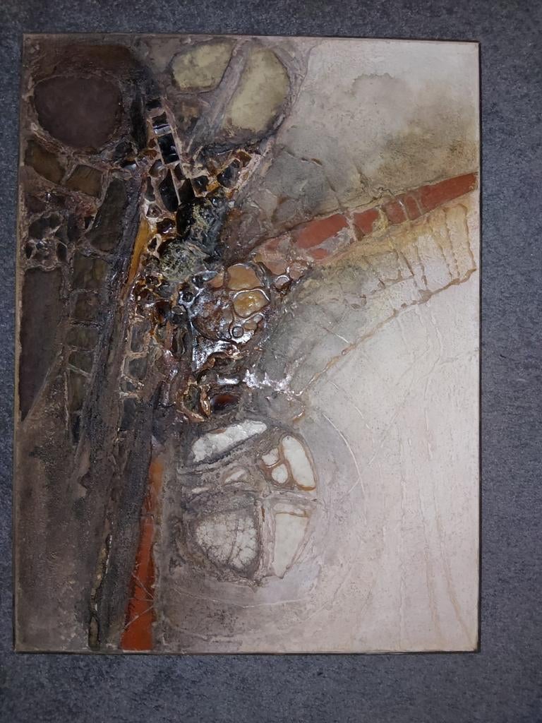 Abstract Schilderij van Henk Linssen (materiekunst), Ophalen