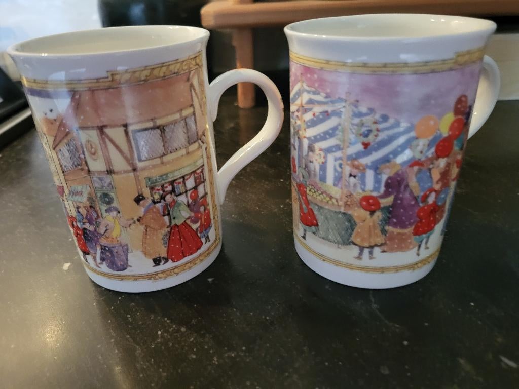 English fine bone China bekers, Ophalen, Zo goed als nieuw, Porselein, Kop en/of schotel