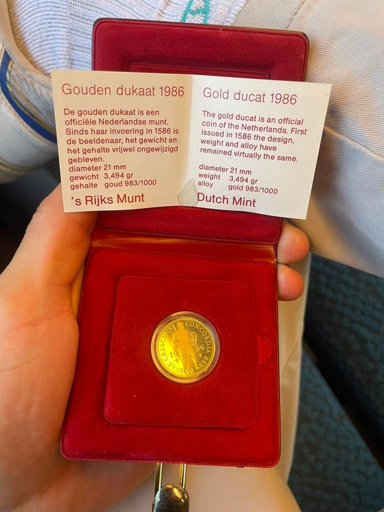 Enkele Gouden dukaat 1986, Postzegels en Munten, Ophalen of Verzenden, Goud