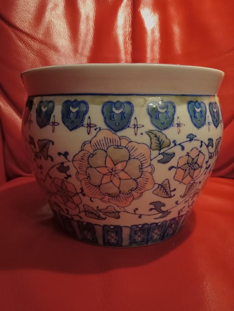 Groot Chinese porseleinen of aardewerk plantenbak, Antiek en Kunst, Antiek | Vazen, Ophalen of Verzenden