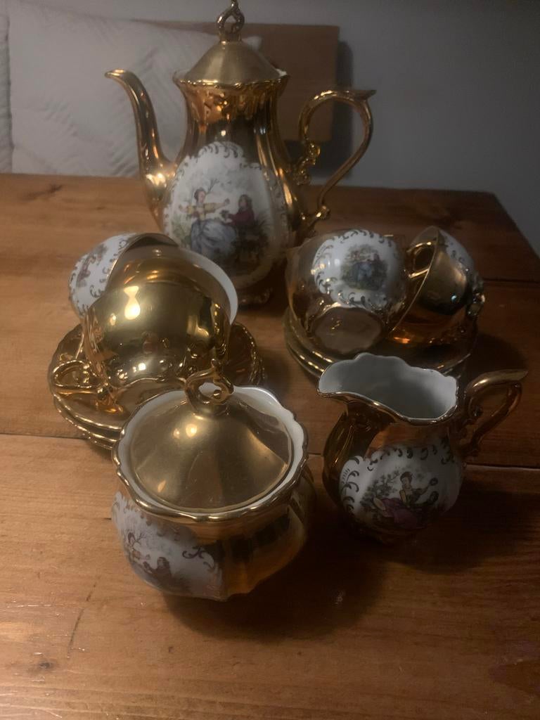 Oud Bavaria Mokka Servies - 15 Delig, Antiek en Kunst, Antiek | Servies compleet, Ophalen of Verzenden