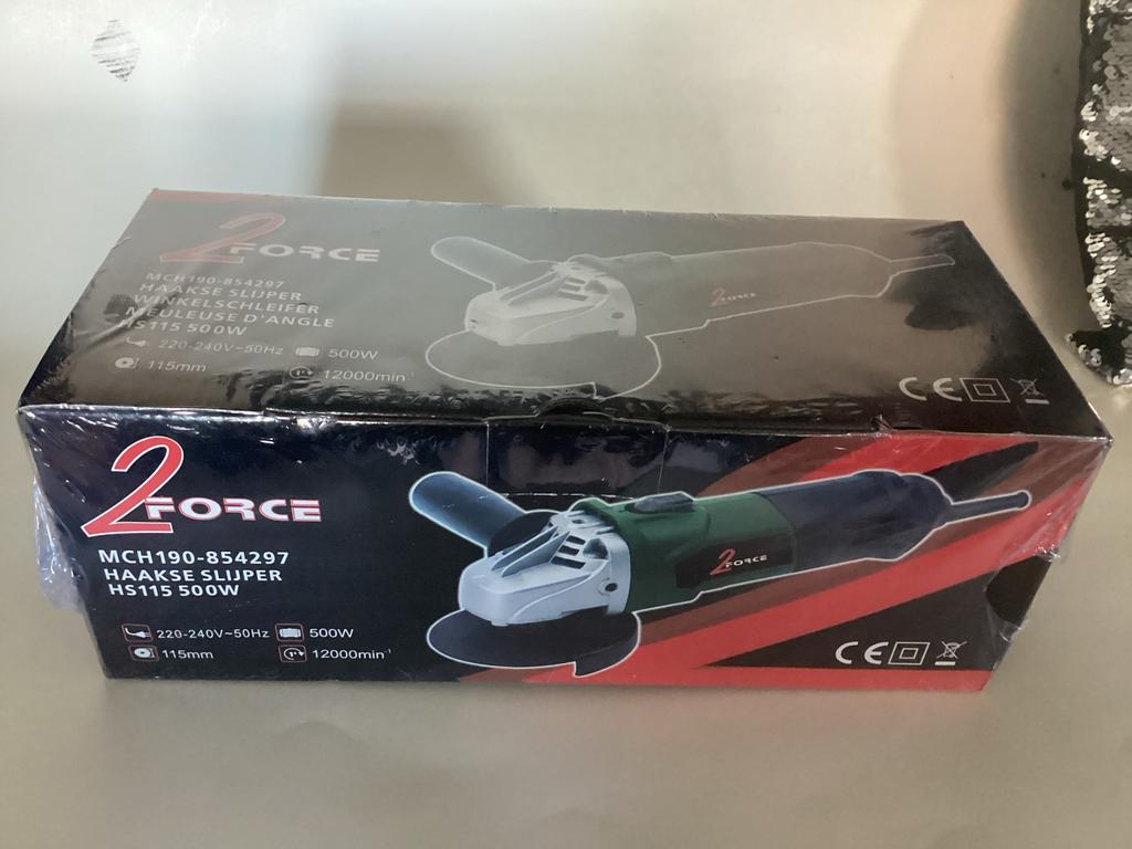 Nieuwe 2Force haakse slijper 500W, Ophalen of Verzenden, Nieuw, Minder dan 600 watt, Overige typen