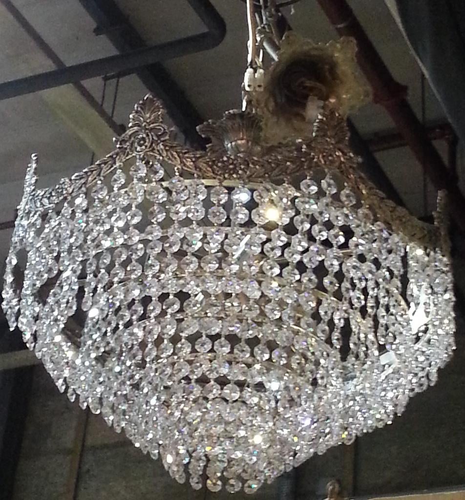 HANGLAMP, KROONLUCHTER, Ophalen, Gebruikt, Metaal