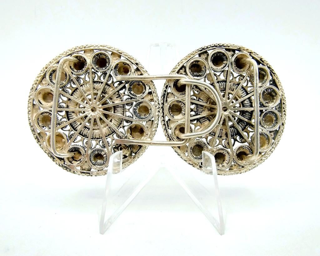 Zilveren ceintuurgesp, Zeeuwse klederdracht, 19e eeuws, Ophalen of Verzenden, Zilver, Overige typen