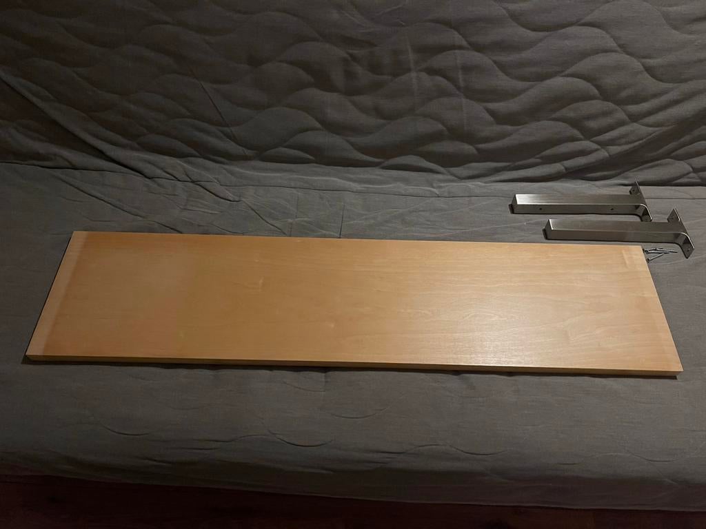 Stevige Bergshult wandplank met rvs kleur Granhult steunen, Ophalen, Zo goed als nieuw