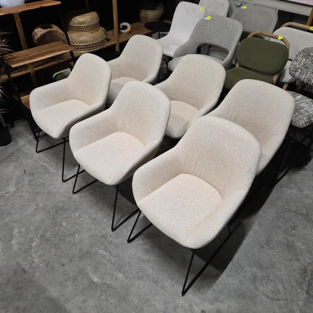 6 x Eetkamerstoel Kushi Trouty Tringe van Jesper Home, Ophalen, ., Zwart, Nieuw