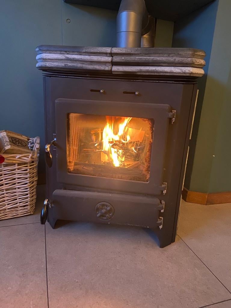 Houtkachel Speksteen 17-21kW, Ophalen, Gebruikt, Houtkachel, Vrijstaand