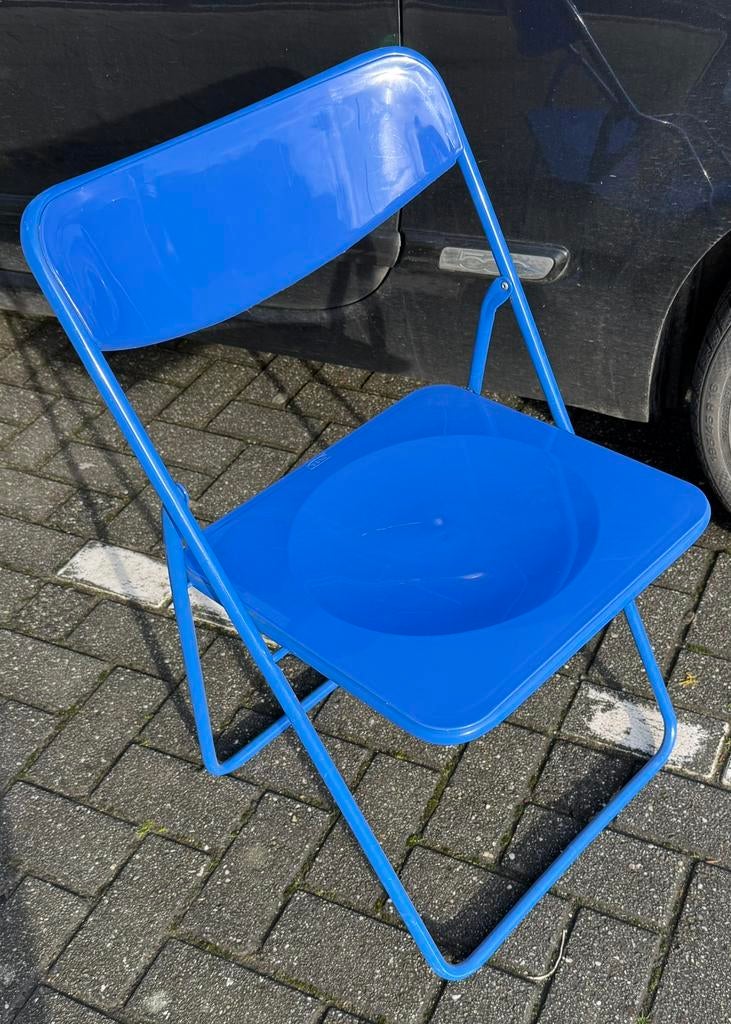 Vintage klap stoel IKEA ted Niels Gammelgaard, Overige materialen, Blauw, Ophalen of Verzenden, Zo goed als nieuw