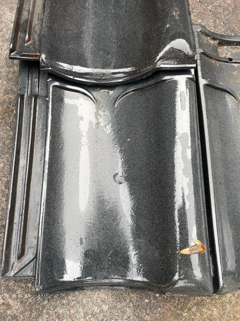 +-200st vhv Koramic Narvik zwart/ Grijs Veglaasde Dakpannen, Ophalen, Gebruikt, Steen of Klei, Minder dan 5 m²