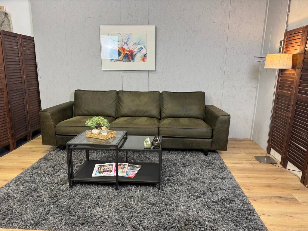 Stevige Mosgroene 3-Zits Bank- Gratis Bezorgd, Overige materialen, 250 tot 300 cm, Driepersoons, 75 tot 100 cm