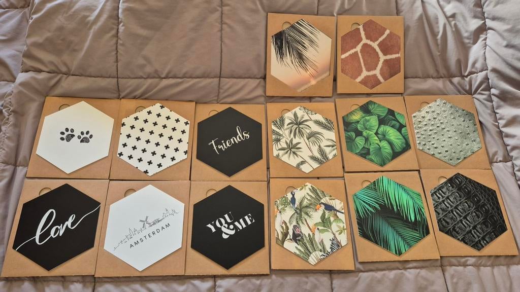 Hexagon Wanddecoratie met Plakstrip - Nieuw, Ophalen of Verzenden, Nieuw